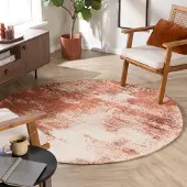 Studio Clarice Tapis rond abstrait - Candice Terracotta | Ø 140cm | Rond | Pile courte