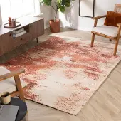 Studio Clarice Tapis abstrait – Candice Terracotta | 200x290cm | Rectangulaire | Pile courte