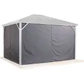 Sojag set de rideaux assortis à Verona 10x10 gris foncé polyester