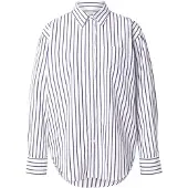 Gant pour femme. 4300239 Chemise classique en popeline rayée marine, coupe décontractée (40), Casuel, Coton, Manche longue
