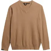 Superdry pour femme. W6110644A Classic V Sweater marron (M), Casuel, Polyester