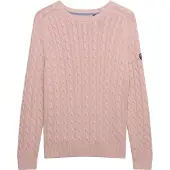 Superdry pour femme. W6110610A Pull à Torsades Oversize rose (M), Casuel, Coton, Manche longue
