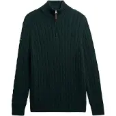 Superdry Classic Cable Half Zip Sweater Vert L Homme