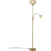 QAZQA Lampadaire design en laiton avec verre ambré 2 lumières - Brianna