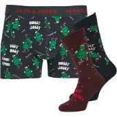 Jack & Jones Boxers 'Jacjolly Xmas' bleu nuit / vert / rouge rubis / blanc