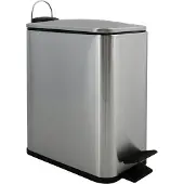 Spirella Seau à cosmétiques 5 litres en inox avec abaissement automatique et seau intérieur "Erik" Poubelle de salle de bains Softclose Poubelle argentée