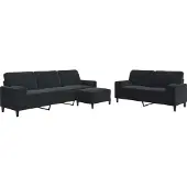 vidaXL Ensemble de canapés 3pcs et coussins et traversins noir velours