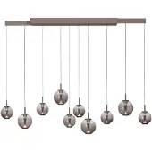 Paul Neuhaus Lampe suspendue Pure E-Infinty Bronce avec verre ambré