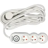 Sthor Barre d'alimentation électrique triple, longueur 5 mètres, avec interrupteur
