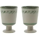 House Doctor Lot de 4 mugs Diva blanc cassé/vert