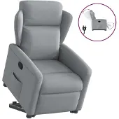 vidaXL Fauteuil relax releveur gris clair Tissu
