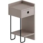 Kalune Design Stylish Woody Fashion Nightstand | Mélaminé | 18mm | Light Mocha