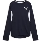 Puma Femmes, T-shirt de sport, W CROSS THE LINE LS 3.0 (L), Bleu, L