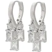 Faina Boucles d'oreilles argent / transparent