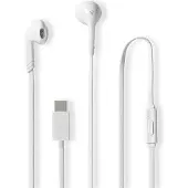Nedis Écouteurs filaires | USB-C | Longueur du câble : 1,20 m | Microphone intégré | Contrôle du volume | Blanc