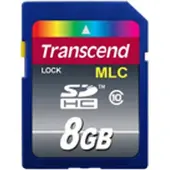 Transcend 8GB SDHC Class 10, 8 Go, SDHC, classe 10, 20 MB/s, 10 MB/s