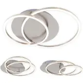 Briloner FRAME LED Plafonnier, gradable par paliers, orientable, lumière blanche chaude, fonction mémoire, nickel mat, 51,5 x 39,5 x 8 cm