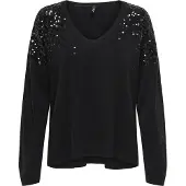 ONLY Pull ONLSTARRY LS SEQUIN femmes - Noir - EU S