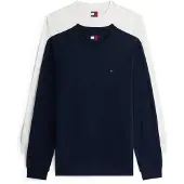 Tommy Hilfiger Dm0dm22148 Long Sleeve T-shirt 2 Units Blanc,Bleu XS Homme