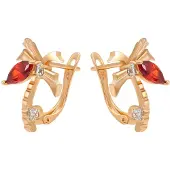 Gaya Boucles d'oreilles or rose / rouge rubis