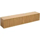 Oviala Meuble TV suspendu 160 cm scandinave bois clair - Ivy