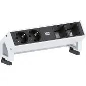 Bachmann DESK 2 - Bâti de prises - entrée, entrée GST18i3 - raccords de sortie : 2 - cordon de 20cm - Allemagne - blanc, RAL 9010 (902211)