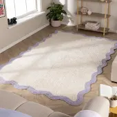 FRAAI Tapis Lavable – Hazy Lilas/Crème | 140x200cm | Beige | Rectangulaire | Tapis