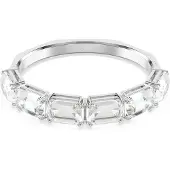 Swarovski Bracelet-Jonc Millenia, Taille Octogonale, Blanc, Métal Rhodié