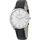 Pierre Cardin Montre Homme Montre Quartz Analogique avec Bracelet Cuir 3ATM 39mm CPI.2016 Argent/Noir/Blanc