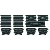 Carrera Ensemble d'extension de piste ? l'?chelle 1:24 - Le pack d'accessoires comprend 12 pi?ces