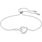 Swarovski Bracelet - - Infinity Simple - Métal rhodié - Cristaux incolores - Argenté