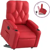 vidaXL Fauteuil relax releveur rouge similicuir