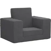 vidaXL Canapé-lit pour enfants Anthracite Peluche douce