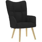 vidaXL Chaise de relaxation Noir Tissu