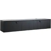Oviala Meuble TV suspendu 160 cm moderne noir - Holly
