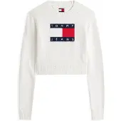 Tommy Hilfiger Sparkle Flag Sweater Blanc XS Femme