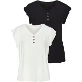LASCANA T-shirt noir / blanc
