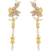 NAEMI Boucles d'oreilles jaune / or / transparent