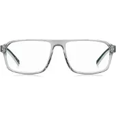 HUGO BOSS Monture optique en acétate transparent avec finitions vertes