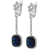Faina Boucles d'oreilles bleu / argent