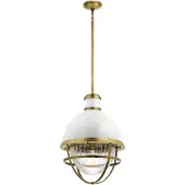 Kichler Lustre Tollis, laiton naturel et blanc, 1xE27x40W, verre, dimensions : 166,5 x 40,8 x 40,8 cm, IP20, Quintiesse