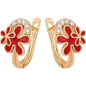 Faina Boucles d'oreilles or rose / rouge