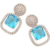 Gaya Boucles d'oreilles bleu clair / or rose