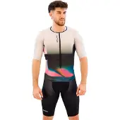 Santini Viper Short Sleeve Trisuit Beige XL Homme