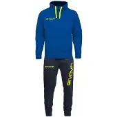 Givova King Cotone Terry Poker Tracksuit Bleu,Noir S Homme