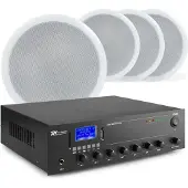 Power Dynamics met PPA30 100V versterker met Bluetooth & 4 CSPB6 plafondspeakers (Passif)