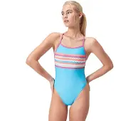 Speedo Placement Vback Swimsuit Bleu UK 36 Femme