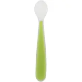 Chicco Cuillère d'alimentation longue en silicone souple vert, 1 pièce