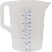 Hünersdorff Bidon gradué 5000ml polypropylène diamètre 203 x hauteur 257mm échelle bleue 100:100 transparent - 939000