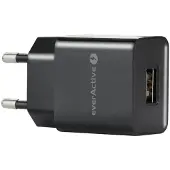EverActive Chargeur Secteur Everactive Avec 1 Usb Femelle 1 A, Haute Efficacité, Charge Rapide, Puissance Totale 5 W, Boîtier Solide, Monobloc, Modèle : Sc100b